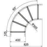 BETTERMANN Bogen Kabelleiter horiz 90° LB 90 640 R3 FT 60x400mm o.Verb R=300mm