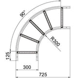 BETTERMANN Bogen Kabelleiter horiz 90° LB 90 630 R3 A4 60x300mm o.Verb R=300mm