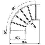 BETTERMANN Bogen Kabelleiter horiz 90° LB 90 650 R3 A4 60x500mm o.Verb R=300mm