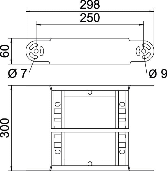 BETTERMANN Bogen Kabelleiter 90° o.Verb LGBE 630 FT steigend/fallend 60x300mm