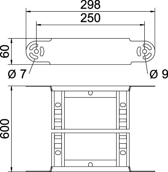 BETTERMANN Bogen Kabelleiter 90° o.Verb LGBE 660 FT steigend/fallend 60x600mm