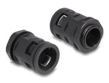 Delock Kabelschutzschlauch 2 m x 21,2 mm mit 2 x PG16 Schlauchverschraubung Set schwarz