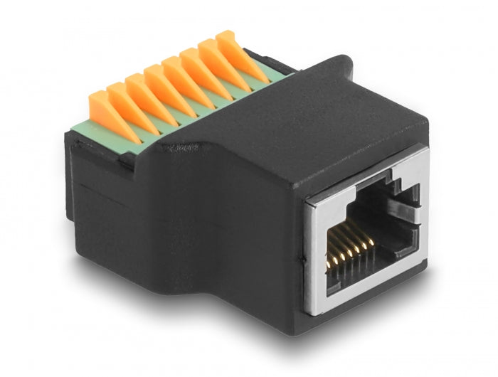 Delock RJ45 Buchse zu Terminalblock mit Drucktaster Adapter