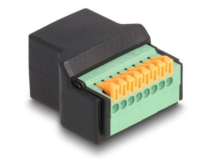 Delock RJ45 Buchse zu Terminalblock mit Drucktaster Adapter