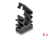 Delock Kabelschlauchhalter mit Verschlussclip 10 mm 8 Stück schwarz