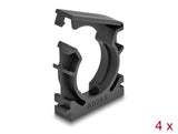 Delock Kabelschlauchhalter mit Verschlussclip 28,5 mm 4 Stück schwarz