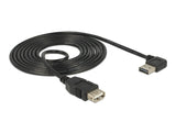 Delock Verlängerungskabel EASY-USB 2.0 Typ-A Stecker gewinkelt links / rechts > USB 2.0 Typ-A Buchse 2 m