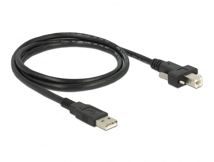 Delock Kabel USB 2.0 Typ A Stecker > USB 2.0 Typ B Stecker mit Schrauben 1 m