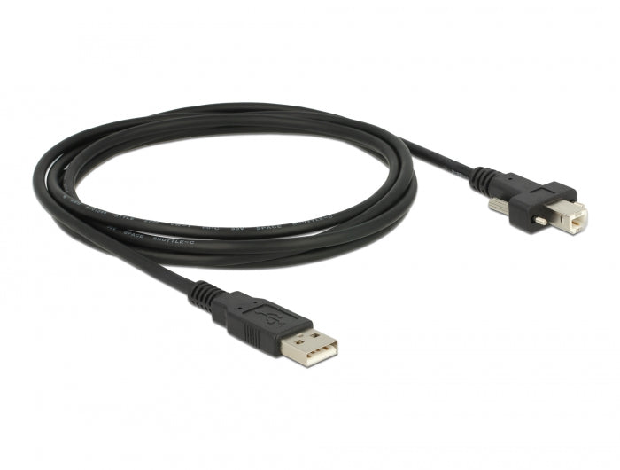 Delock Kabel USB 2.0 Typ A Stecker > USB 2.0 Typ B Stecker mit Schrauben 2 m