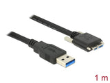 Delock USB 5 Gbps Kabel Typ-A Stecker zu USB 5 Gbps Typ Micro-B Stecker mit Schrauben 1 m