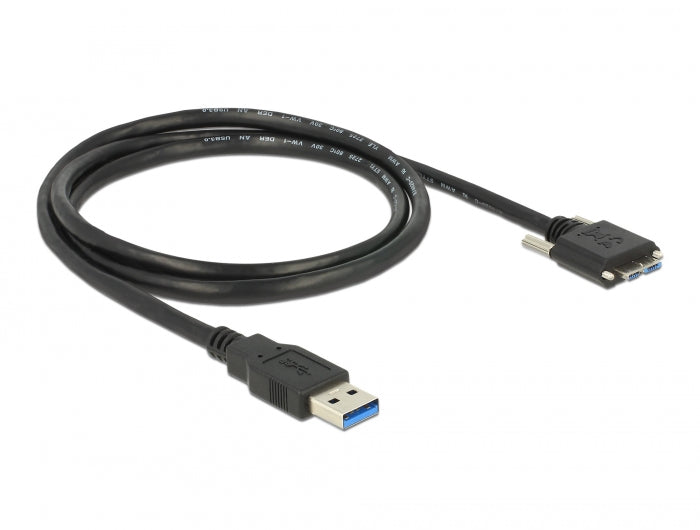 Delock USB 5 Gbps Kabel Typ-A Stecker zu USB 5 Gbps Typ Micro-B Stecker mit Schrauben 1 m