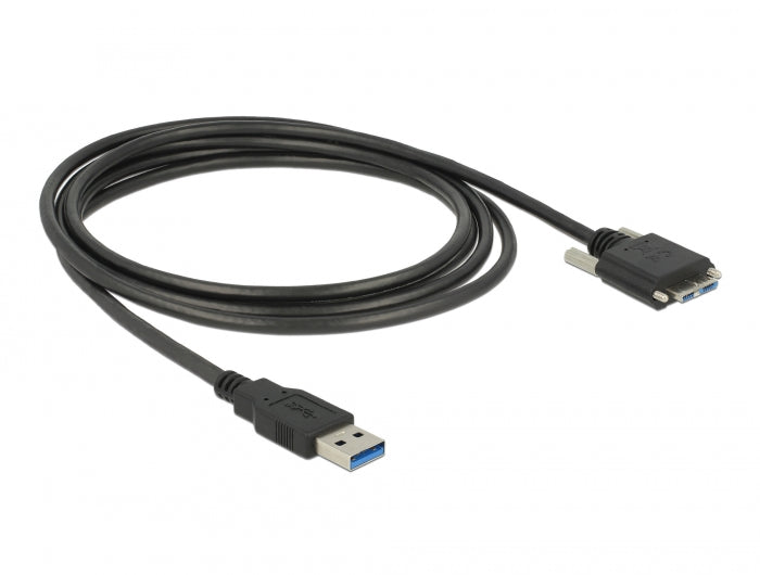 Delock USB 5 Gbps Kabel Typ-A Stecker zu USB 5 Gbps Typ Micro-B Stecker mit Schrauben 3 m
