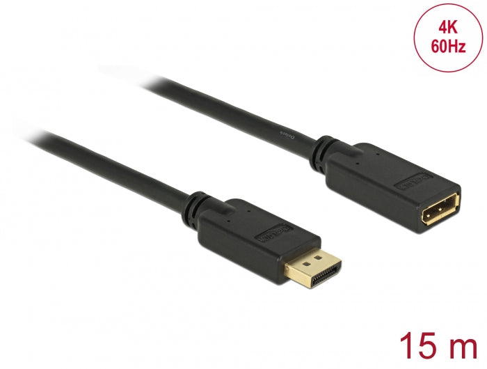 Delock DisplayPort 1.2 Verlängerungskabel 4K 60 Hz 15 m