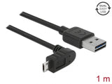 Delock Kabel EASY-USB 2.0 Typ-A Stecker > EASY-USB 2.0 Typ Micro-B Stecker gewinkelt oben / unten 1 m schwarz