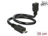 Delock Kabel USB 2.0 Micro-B Stecker > USB 2.0 Micro-B Buchse OTG ShapeCable 0,35 m