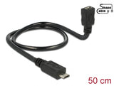 Delock Kabel USB 2.0 Micro-B Stecker > USB 2.0 Micro-B Buchse OTG ShapeCable 0,50 m