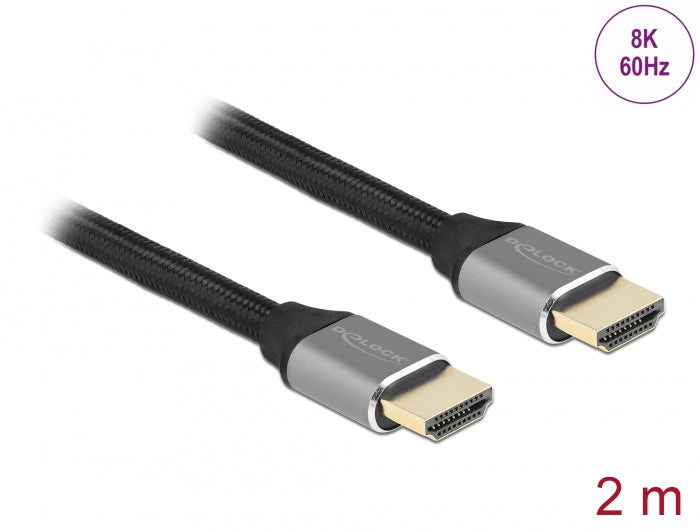 Delock Ultra High Speed HDMI Kabel 48 Gbps 8K 60 Hz grau 2 m zertifiziert