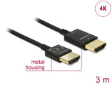 Delock Kabel High Speed HDMI mit Ethernet - HDMI-A Stecker > HDMI-A Stecker 3D 4K 3 m Aktiv Slim High Quality