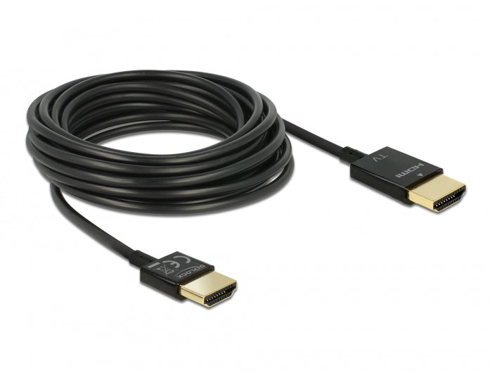 Delock Kabel High Speed HDMI mit Ethernet - HDMI-A Stecker > HDMI-A Stecker 3D 4K 4,5 m Aktiv Slim High Quality