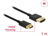 Delock Kabel High Speed HDMI mit Ethernet - HDMI-A Stecker > HDMI Mini-C Stecker 3D 4K 1 m Slim High Quality
