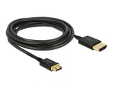 Delock Kabel High Speed HDMI mit Ethernet - HDMI-A Stecker > HDMI Mini-C Stecker 3D 4K 3 m Aktiv Slim High Quality