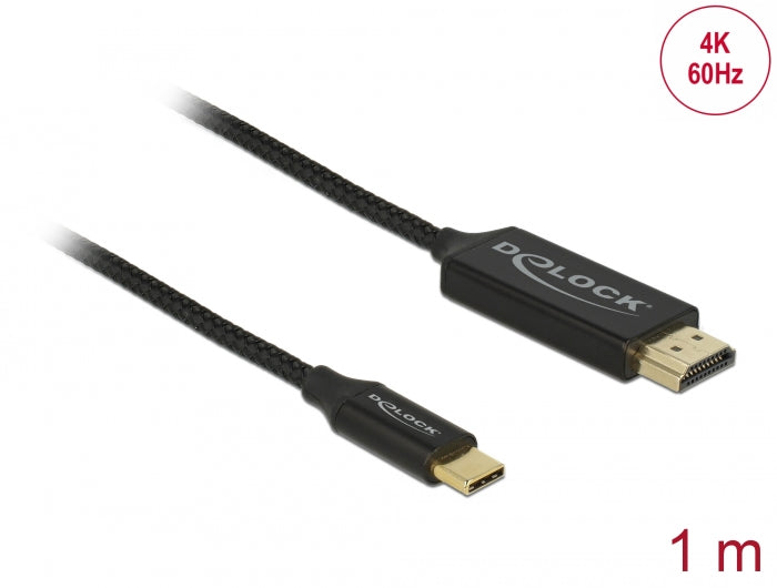 Delock USB Kabel Type-C zu HDMI (DP Alt Mode) 4K 60 Hz 1 m koaxial