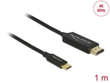 Delock USB Kabel Type-C zu HDMI (DP Alt Mode) 4K 60 Hz 1 m koaxial