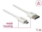 Delock Kabel High Speed HDMI mit Ethernet - HDMI-A Stecker > HDMI Micro-D Stecker 3D 4K 1 m Slim High Quality