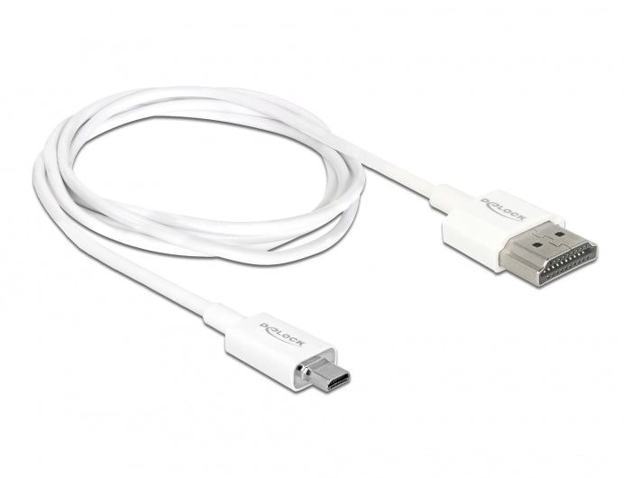 Delock Kabel High Speed HDMI mit Ethernet - HDMI-A Stecker > HDMI Micro-D Stecker 3D 4K 1 m Slim High Quality