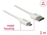 Delock Kabel High Speed HDMI mit Ethernet - HDMI-A Stecker > HDMI Micro-D Stecker 3D 4K 2 m Slim High Quality