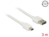 Delock Kabel EASY-USB 2.0 Typ-A Stecker > USB 2.0 Typ Mini-B Stecker 3 m weiß