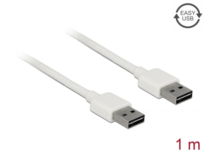 Delock Kabel EASY-USB 2.0 Typ-A Stecker > EASY-USB 2.0 Typ-A Stecker 1 m weiß