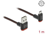 Delock EASY-USB 2.0 Kabel Typ-A Stecker zu EASY-USB Typ Micro-B Stecker gewinkelt oben / unten 1 m schwarz
