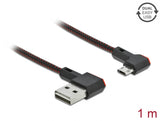 Delock EASY-USB 2.0 Kabel Typ-A Stecker zu EASY-USB Typ Micro-B Stecker gewinkelt links / rechts 1 m schwarz