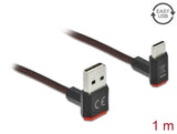 Delock EASY-USB 2.0 Kabel Typ-A Stecker zu USB Type-C™ Stecker gewinkelt oben / unten 1 m schwarz