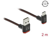 Delock EASY-USB 2.0 Kabel Typ-A Stecker zu USB Type-C™ Stecker gewinkelt oben / unten 2 m schwarz