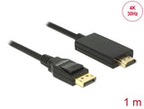 Delock Kabel DisplayPort 1.2 Stecker > High Speed HDMI-A Stecker Passiv 4K 30 Hz 1 m schwarz