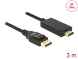 Delock Kabel DisplayPort 1.2 Stecker > High Speed HDMI-A Stecker Passiv 4K 30 Hz 3 m schwarz