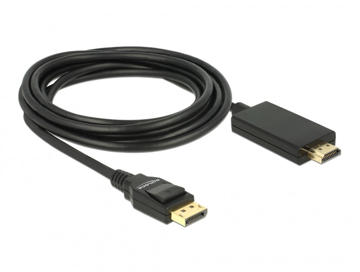 Delock Kabel DisplayPort 1.2 Stecker > High Speed HDMI-A Stecker Passiv 4K 30 Hz 3 m schwarz