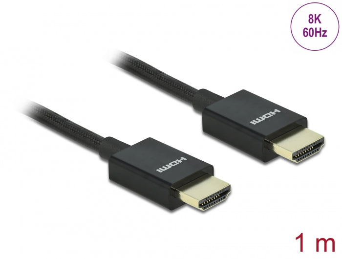 Delock Koaxiales High Speed HDMI Kabel 48 Gbps 8K 60 Hz schwarz 1 m