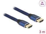 Delock Ultra High Speed HDMI Kabel 48 Gbps 8K 60 Hz blau 3 m zertifiziert