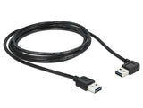Delock Kabel EASY-USB 2.0 Typ-A Stecker > EASY-USB 2.0 Typ-A Stecker gewinkelt links / rechts 1 m