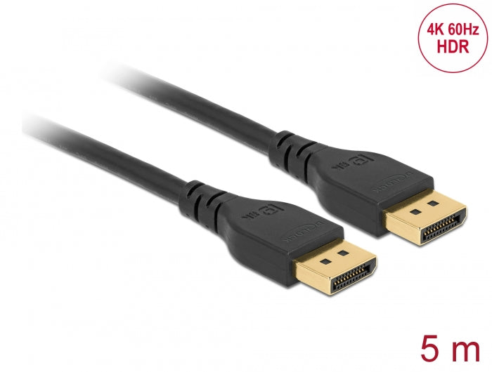 Delock DisplayPort 1.2 Kabel 4K 60 Hz 5 m ohne Einrastfunktion
