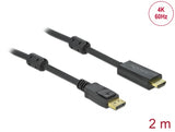 Delock Aktives DisplayPort 1.2 zu HDMI Kabel 4K 60 Hz 2 m