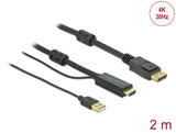 Delock HDMI zu DisplayPort Kabel 4K 30 Hz 2 m