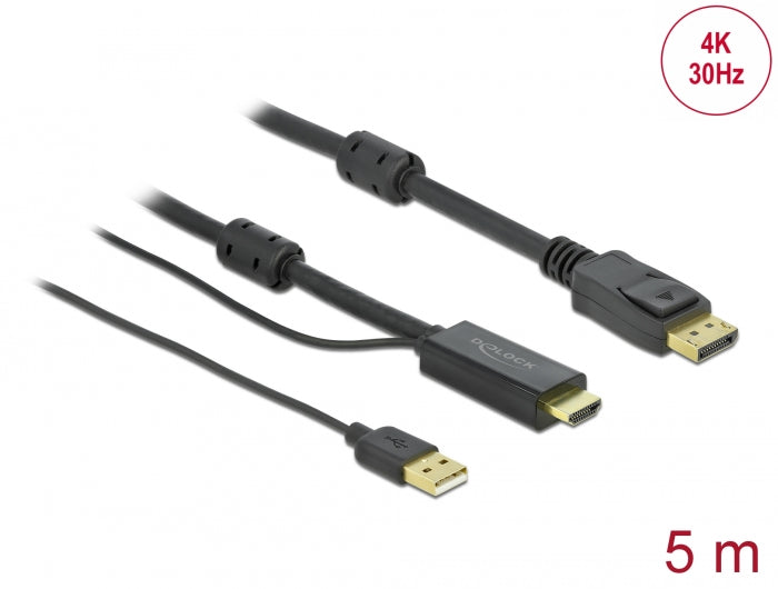 Delock HDMI zu DisplayPort Kabel 4K 30 Hz 5 m