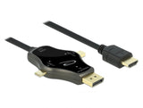 Delock 3 in 1 Monitorkabel mit USB-C™ / DisplayPort / mini DisplayPort Eingang auf HDMI Ausgang mit 4K 60 Hz