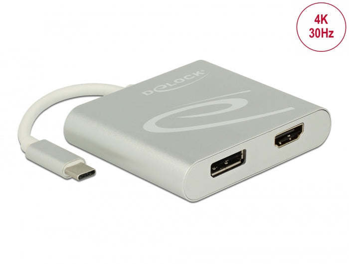 Delock USB Type-C™ Splitter (DP Alt Mode) > 1 x HDMI + 1 x DisplayPort out 4K 30 Hz