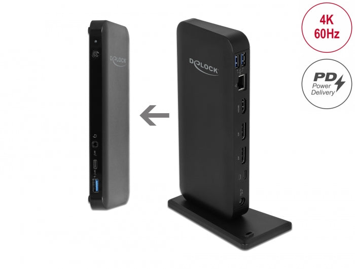 Delock USB Type-C™ DP 1.4 Dockingstation 4K - HDMI / DP 1.4 / USB 10 Gbps / LAN / PD 3.0