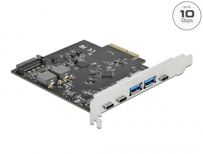 Delock PCI Express x4 Karte zu 3 x USB Type-C™ + 2 x USB Typ-A - SuperSpeed USB 10 Gbps